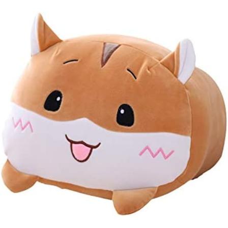 8 tommers søt gul hamster plysj utstoppet dyr sylindrisk kropp pute, supermyk tegneserie klemmeleke gaver for sengetøy, barn sover kawaii pute