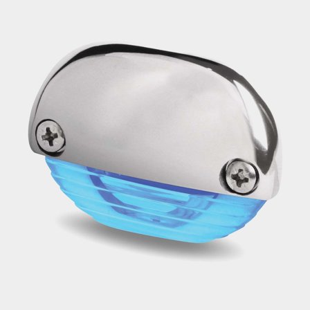 Lampe de marche d'escalier Hella Easy Fit, encastré, acier inoxydable, LED, 12 / 24 V, 0.5 W, avec lumière bleue