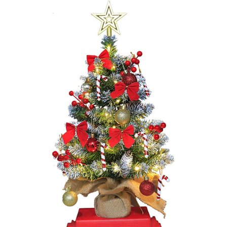 60CM Lille LED-belyst juletræ, DIY dekoreret juletræ, bordplade juletræ, til juledekoration