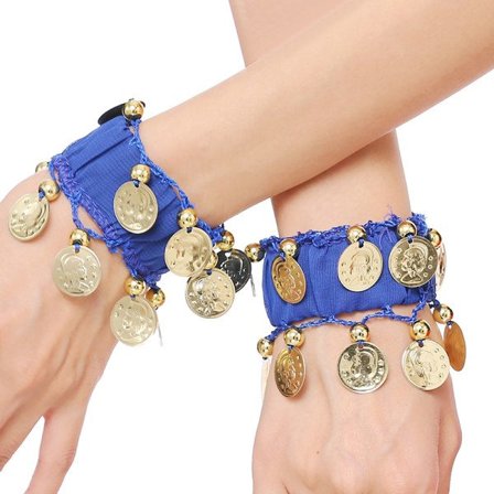 Mahatanssin ranne- ja nilkkarannekkeet sifonki kultakolikko mahatanssi sininen yksi koko sininen yksi koko Sininen