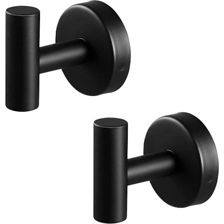 Handdukskrok Svart SUS 304 Rostfritt Stål Dusch Handdukskrok För Att Hänga Kläder Rock Badhandduk 2st