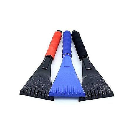 Sneskovl (pakke med 3) Plastik Is Skrabere Auto Bil Vinter Forrude Vindue Frost Snefjernelse (rød og blå og sort)