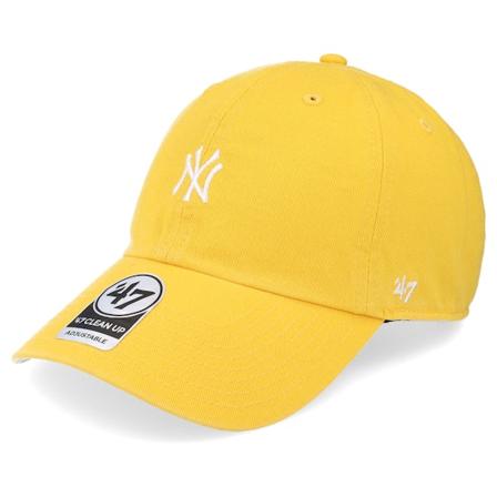 47 Brand - MLB Geel unconstructed Cap - New York Yankees MLB Base Runner Clean Up Yellow Gold Dad Cap @ Hatstore