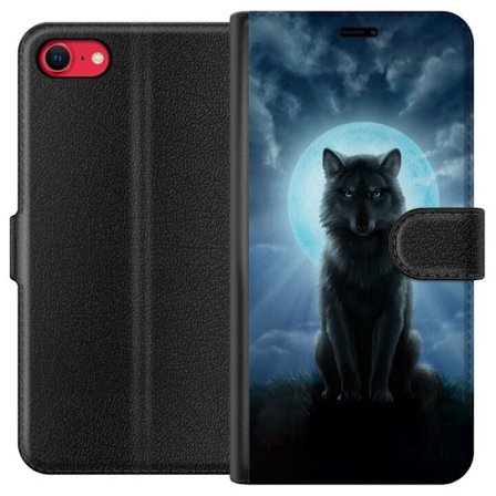 Kompatibelt Plånboksfodral till Apple Apple iPhone 8 Wolf in the Dark