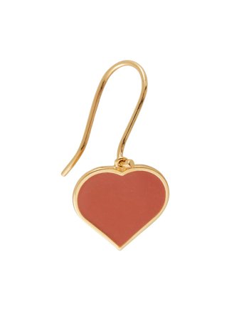 Design Letters | Big Heart Enamel Ear Hanger Gold 1 Pcs (15Mm) | 15 MM