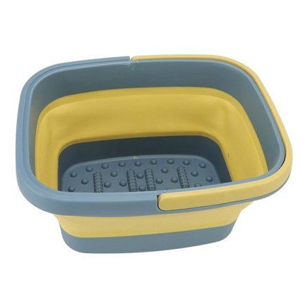 Sammenleggbart fotbadkar Bærbar silikon fotmassasje bøtte Husholdningsfotbadkar Grønn