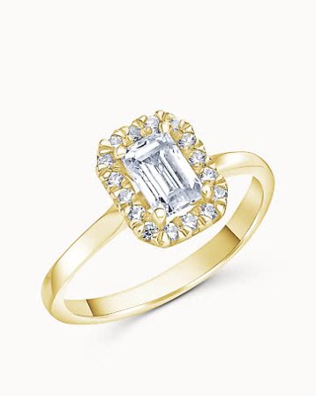 Halo Ring Diana 18K Yellow Gold Lab-Grown Diamond 0.50 Carat - Engagement Rings & Wedding Rings from Vanbruun
