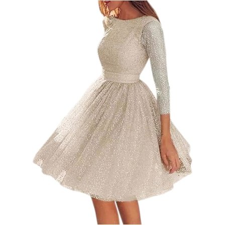 2025 Siste Modell Dame Maxi Paljett Aftenkjole Sexy Dyp V-hals Høy Midje Skinnende Cocktailkjole Mesh Lange Ermer Gulvlang