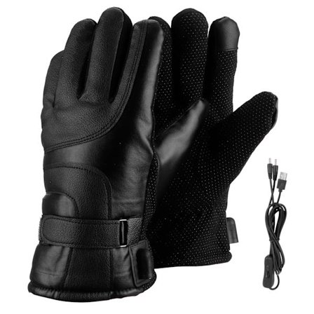 Talvinen sähkölämmitteinen moottoripyöräkäsine USB-virtalähteellä kosketusnäyttö koko sormen kytkinversio
