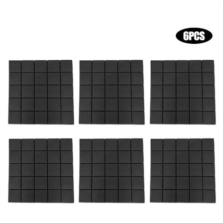 50*50*5cm 6 stk Skum Akustikpaneler Studio Lyddemping Skum (Svart)