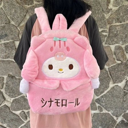 Uusi Sanrio Cartoon Sööt Plush-reppu Cinnamoroll Kuromi Tyttö Sydän Suuri Kapasiteetti My Melody Olkalaukku Lapset Joululahja[HK] Melody B V