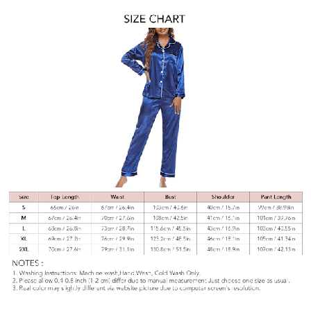 Dam Pyjamasset 2 Delar Loungewear Långärmad Topp Byxor Polyester Kläder Sjöblå M