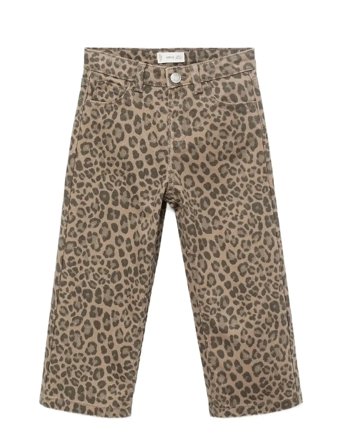 Mango | Leopard-Print Straight Jeans | 2-3