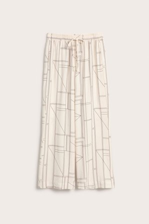 Kappahl | Mönstrade pull-on byxor | Offwhite