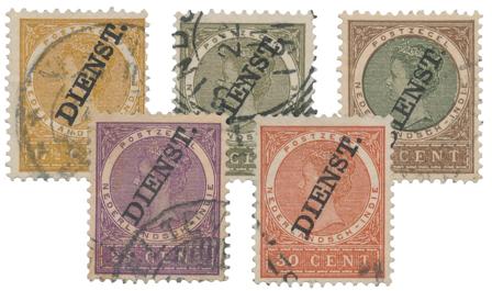 Hollandsk Ostindien 1911 - NVPH D20-D24 - Stemplet