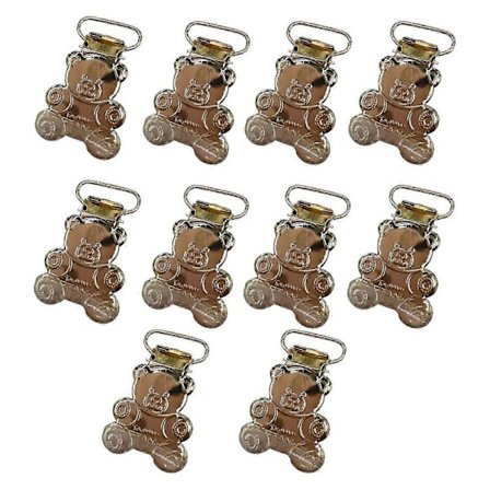 10-pakning Bukseseler Klips for Menn, Smokkeholdere, Smekkeklemmer, Leketøysbjørndekorasjon for Personlig Mote