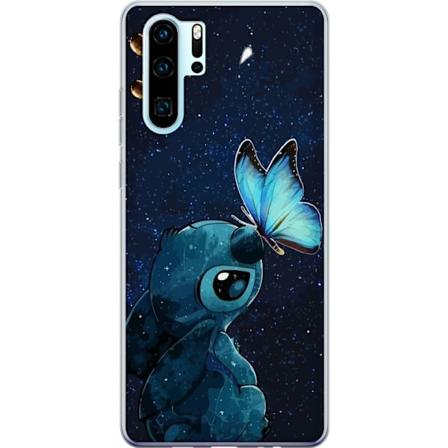 Huawei P30 Pro Gjennomsiktig deksel Stitch sommerfugl