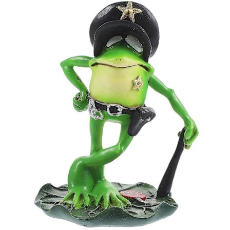 Frø Figur Statue Resin Figur Pynt Levende Politi Frø-formet Statue Have Frø Indretning - På Lager