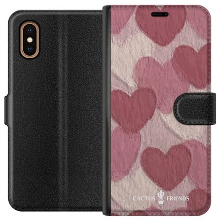 Kompatibelt Lommeboketui til Apple Apple iPhone XS Max Cactus and Friends - Blush Paper Hearts