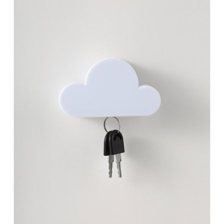 Veggmontert magnetisk selvklebende krok, hvit [2-pakning] Vegg nøkkelholder