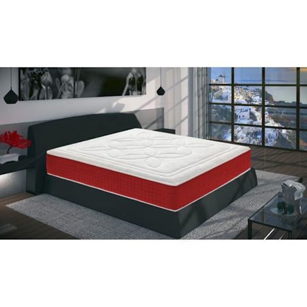 säng med minnesskum, tjocklek 25 cm, 5 cm minnesskum, 11 komfortzoner 140x200 cm