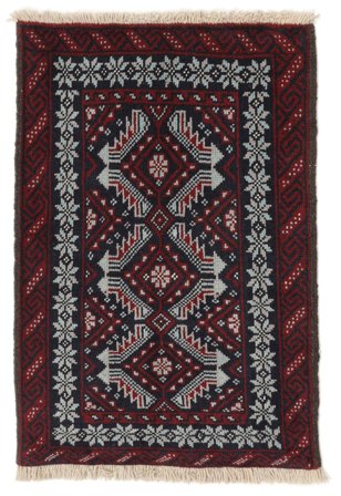 61X90 Alfombra Oriental Belouch Negro/Gris Oscuro (Lana, Persia/Irán)