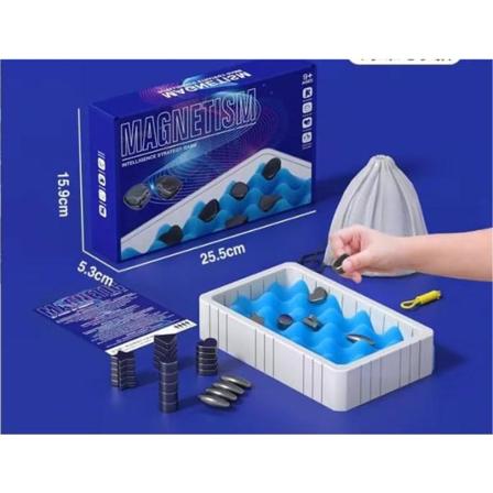 Magnetisk sjakk, morsomt magnetisk bordspill Puslespillstrategispill, Familiebrettspill Julegave til barn med tau