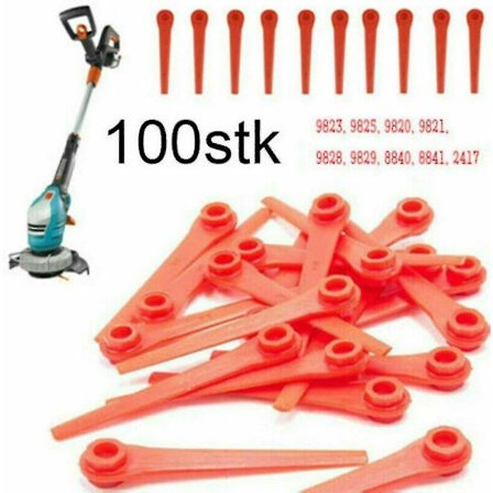 100x plastblader erstatningsblader for Gardena gresstrimmer Easycut Li-18/23r (100 stk)