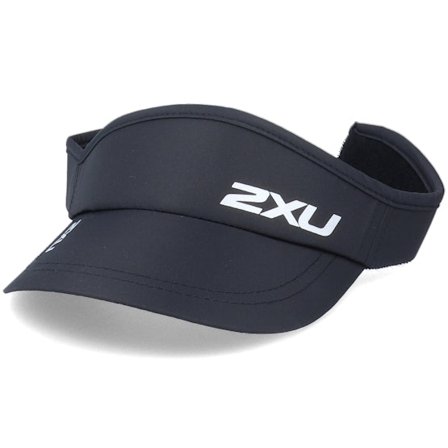 2XU - Schwarz visor Cap - Run Black/Black Visor @ Hatstore