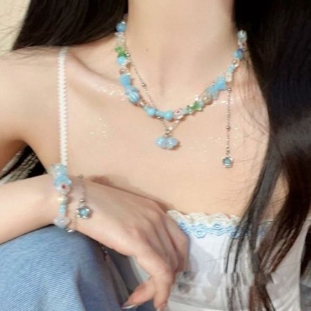 Färgglatt hänge halsband Candy nyckelbenskedja 02 02