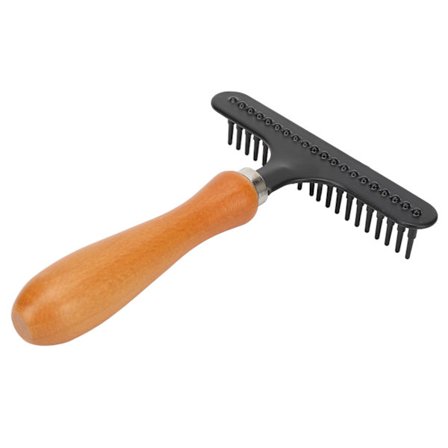 Handhållen Mattkam Rengöring Grooming Rostfritt Stål Hårvårdare Rug Rake för Skönhetssalong