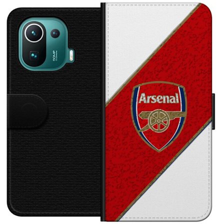 Kompatibelt Plånboksfodral till Xiaomi Xiaomi Mi 11 Pro Moschino Toy teddybjörn med enkel tecknad design, brun björn med vit tröja och tydlig logo