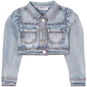 Monnalisa Grey Crystal Detail Denim Jacket 4 Years - Coats and jackets - 4 years - Grey