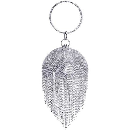 Kvinners runde ball krystall kveldsclutch veske dusk bryllup fest