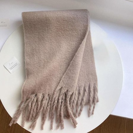 Mohair Dame Tørklæde Lange Tørklæder KHAKI