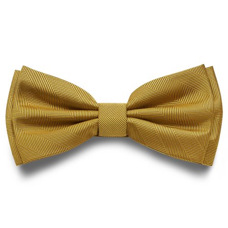 Nœud papillon à chevrons prénoué brun doré pour hommes - Noeuds papillon pré-noués