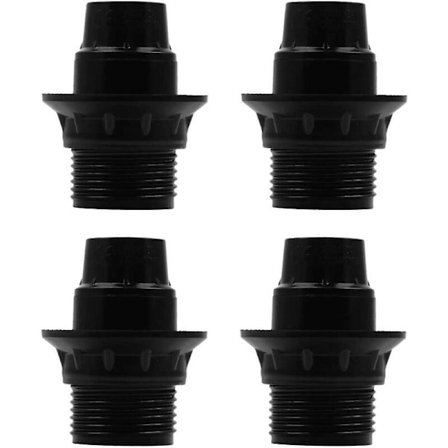 4 kpl E14-kantapolttimo 250V 4A Muovikanta ulkoisella kierteellä Retro-tyyli (Musta)