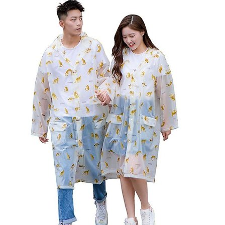 Vuxen Cykel- och Vandringsregnrock med Tryck