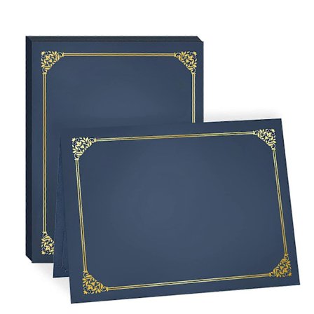 10 stk. sorte certifikatholdere diplomomslag til 12,6 x 9,45 tommer papir guldfolie kant karton prisuddelingsdokumenter elegant guldblad Scr