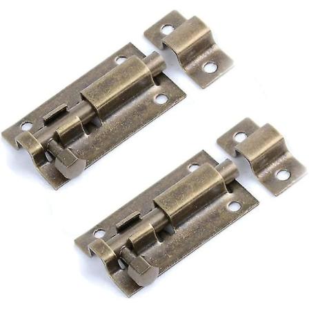 2-pak Dørbolte i Rustfrit Stål, 7,6 cm, Til Indvendige Døre, Sikkerhedslås, Mat Sort