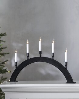Adventslysestake Vind av tre Svart - Star Trading