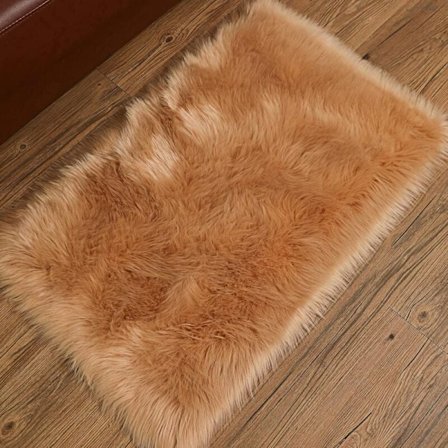 Fuskfårskinnsmatta 60x90cm Imitationsfleece Matta Fluffig Mjuk Långhårig Dekorativ Soffstol Kudde Matta (Brun, 60x90cm)