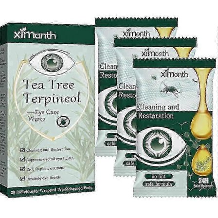 Ögonlockrengöringservetter, ögonkvalsterborttagningsservetter, tea tree-olja, återfuktande för torra ögon, rengöringsservetter, kliande ögon