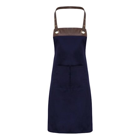 Premier Espresso Haklappsförkläde One Size Marinblå/Brun