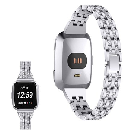 Fitbit Versa Lite stainless steel in diamond chain watch band - Silver