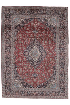 Keshan Rug Hand Knotted 298X411 Dark Red/Brown Persia