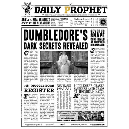 A3 Print - Harry Potter - Daily Prophet - DumbledoreÂ ́s Dark Secret