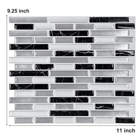 Popular 3d Self Adhesive Mosaic Tile Wall Decal DIY Vinyl Oblong Wall Sticker