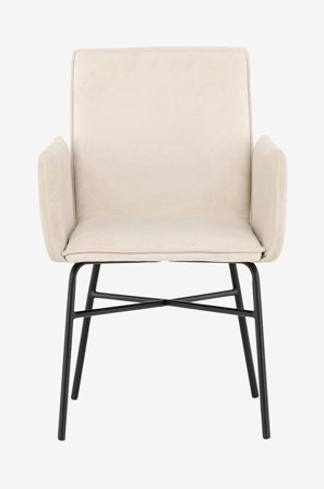 Venture Home - Spisebordsstol Petra - Beige - Stole med armlæn - Fra Homeroom