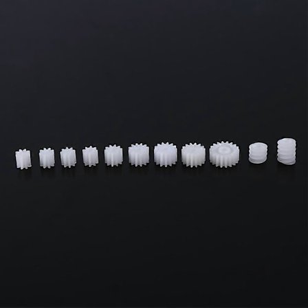 11 stk. Plastik Spindletandhjul til Fly, Bil, Lastbil, Modelrobot, Motoraksler